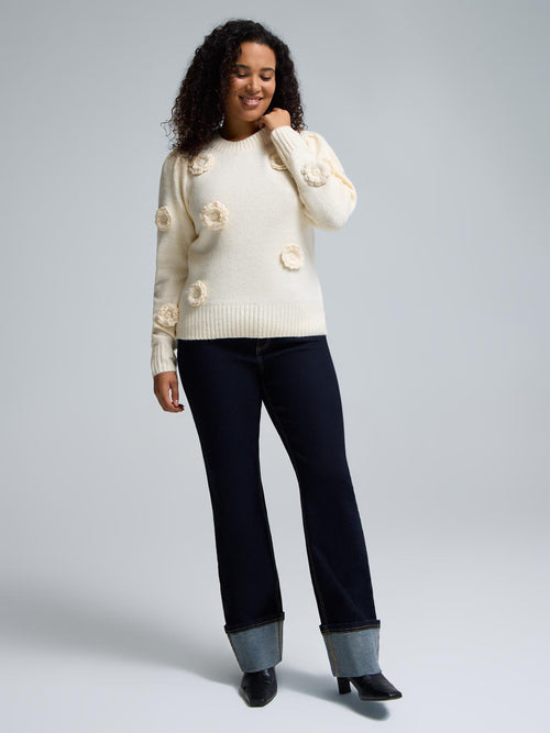 Floral Applique Sweater
