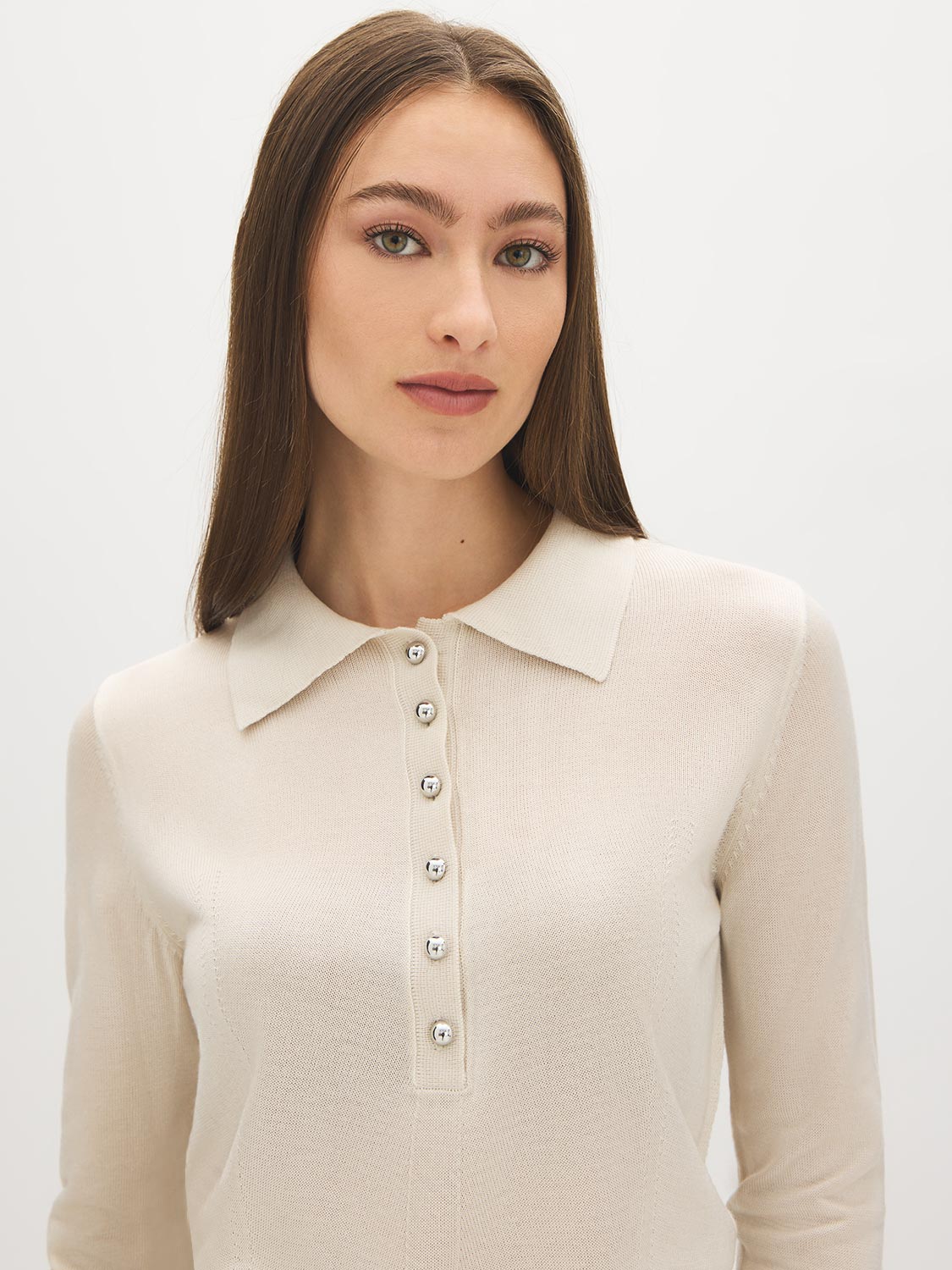Pointelle Collared Sweater