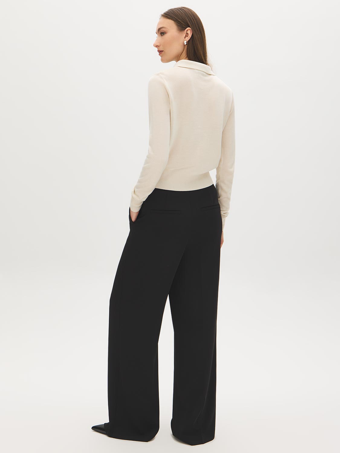 Pointelle Collared Sweater
