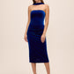 Sapphire Sweetheart Velour Midi Sheath Dress - Front View - Le Chateau