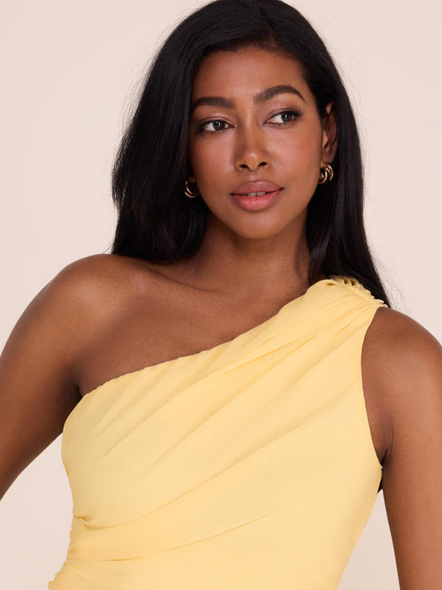 Draped One-Shoulder Blouse