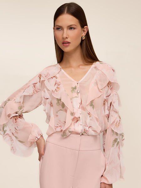 Floral Ruffle Blouse | Le Chateau – Suzy Shier