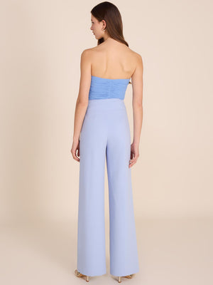 Coloured High-Waisted Wide-Leg Pant Lt Blue