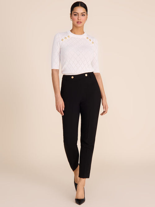 Mid-Rise Slim Leg Black Pant