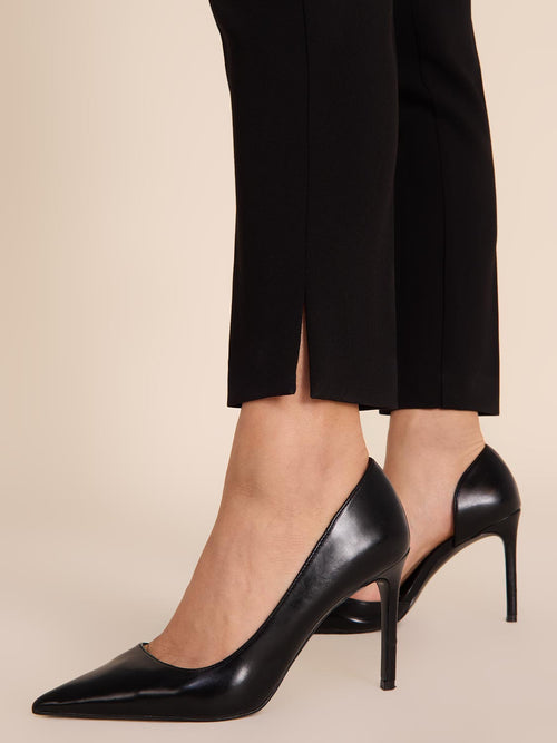Mid-Rise Slim Leg Black Pant