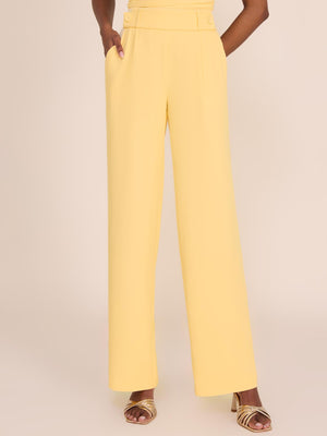 Pantalon plissé à jambes larges Yellow