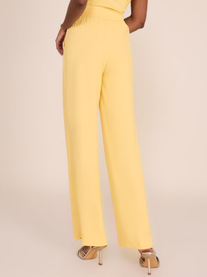 Pantalon plissé à jambes larges Yellow
