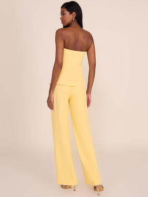 Pantalon plissé à jambes larges Yellow