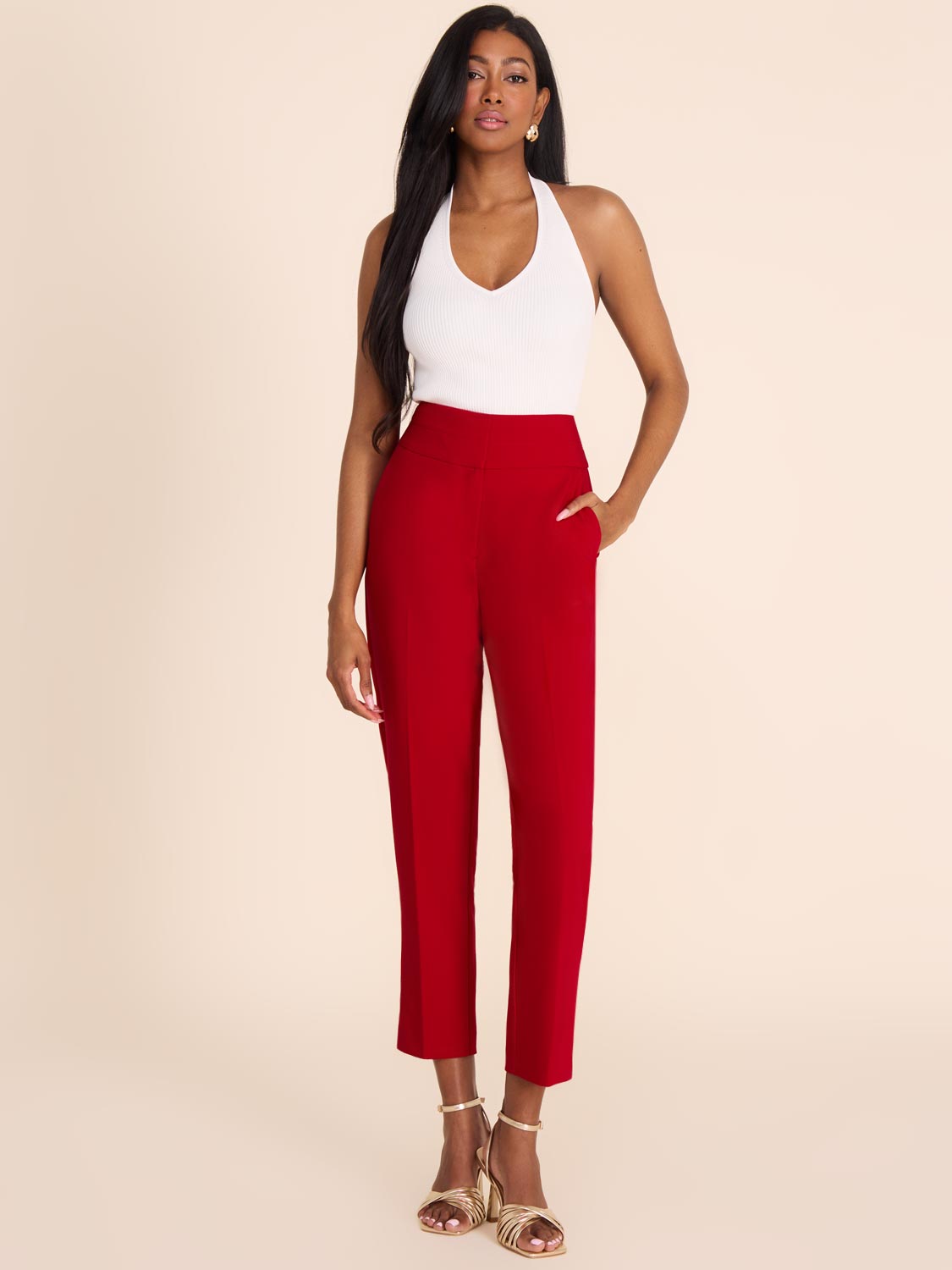 High-Waisted Slim-Leg Capri Pant | Le Chateau – Suzy Shier