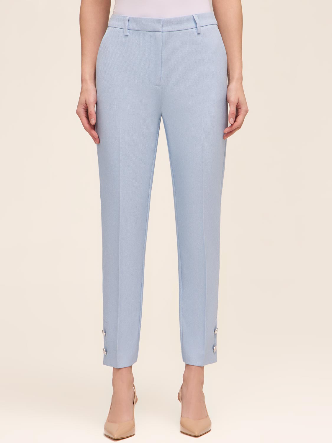 High-Waisted Slim-Leg Pant - Powder Blue
