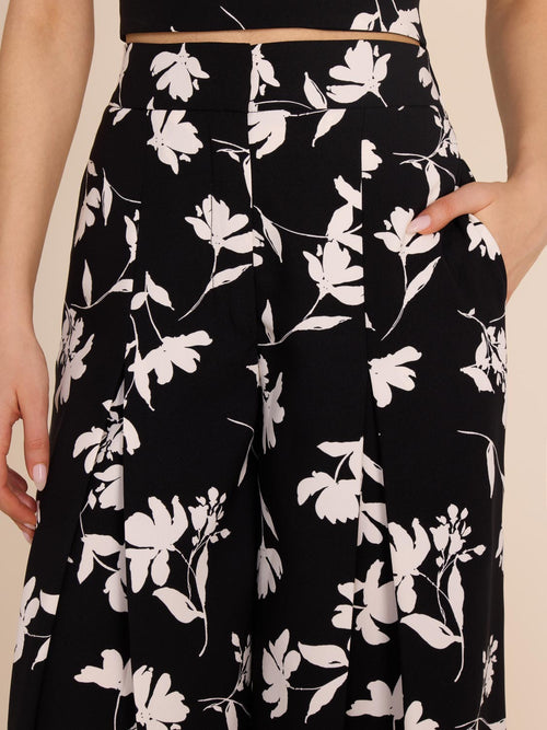 High-Rise Wide-Leg Floral Culotte