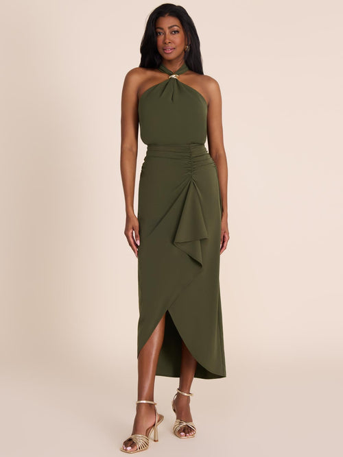 Satin Sarong Midi Skirt