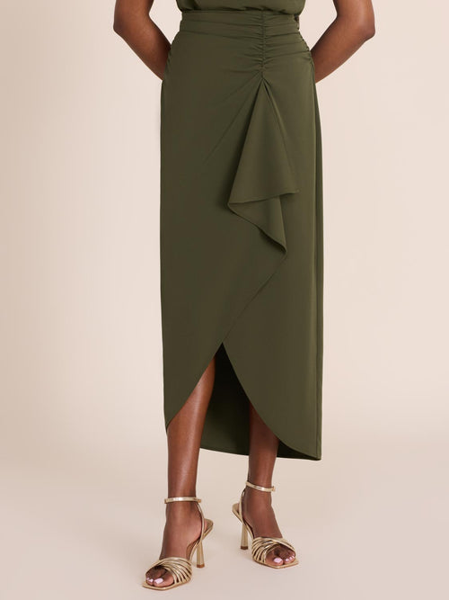 Satin Sarong Midi Skirt