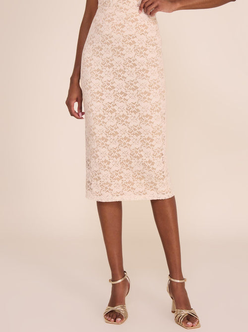 Lace Midi Pencil Skirt