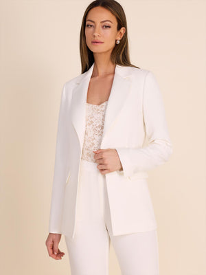 Fitted Tuxedo Blazer Pearl