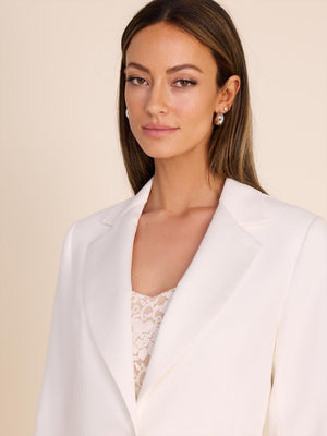 Fitted Tuxedo Blazer Pearl