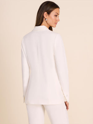 Fitted Tuxedo Blazer Pearl