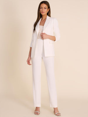 Fitted Tuxedo Blazer Pearl