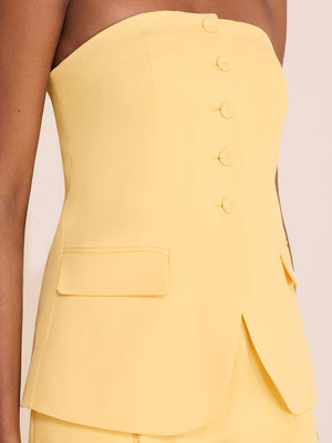Veste bustier boutonnée sans bretelles Yellow
