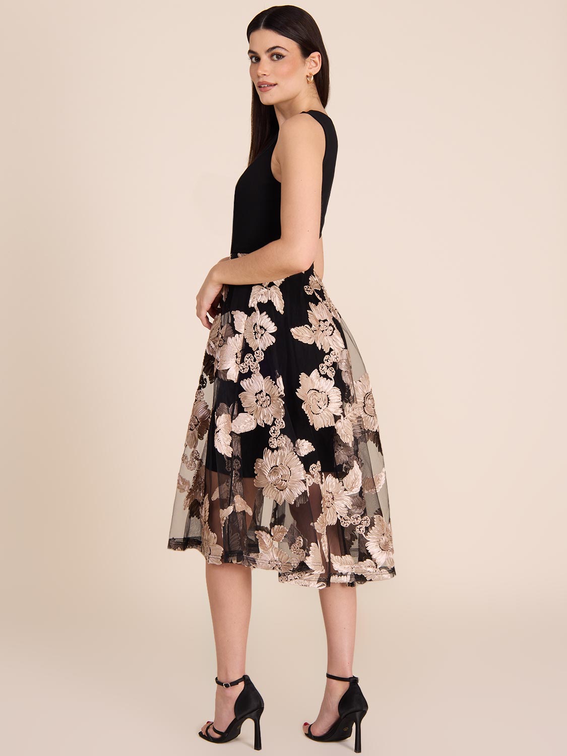 Satin Floral Culotte Jumpsuit - Cowl Neck, Pockets | Le