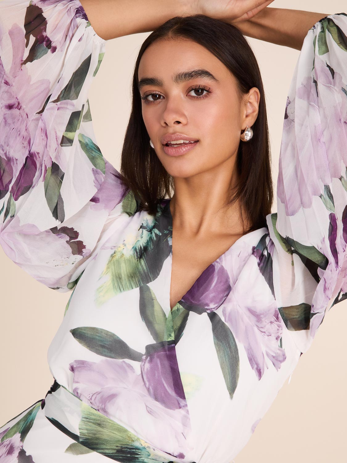 Lavender Floral Mini Dress - Fit & Flare, Mini | Le Chateau
