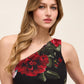 One-Shoulder Floral Gown