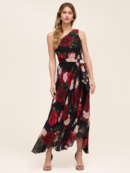 One-Shoulder Pleated Floral Gown | Le Chateau – Suzy Shier