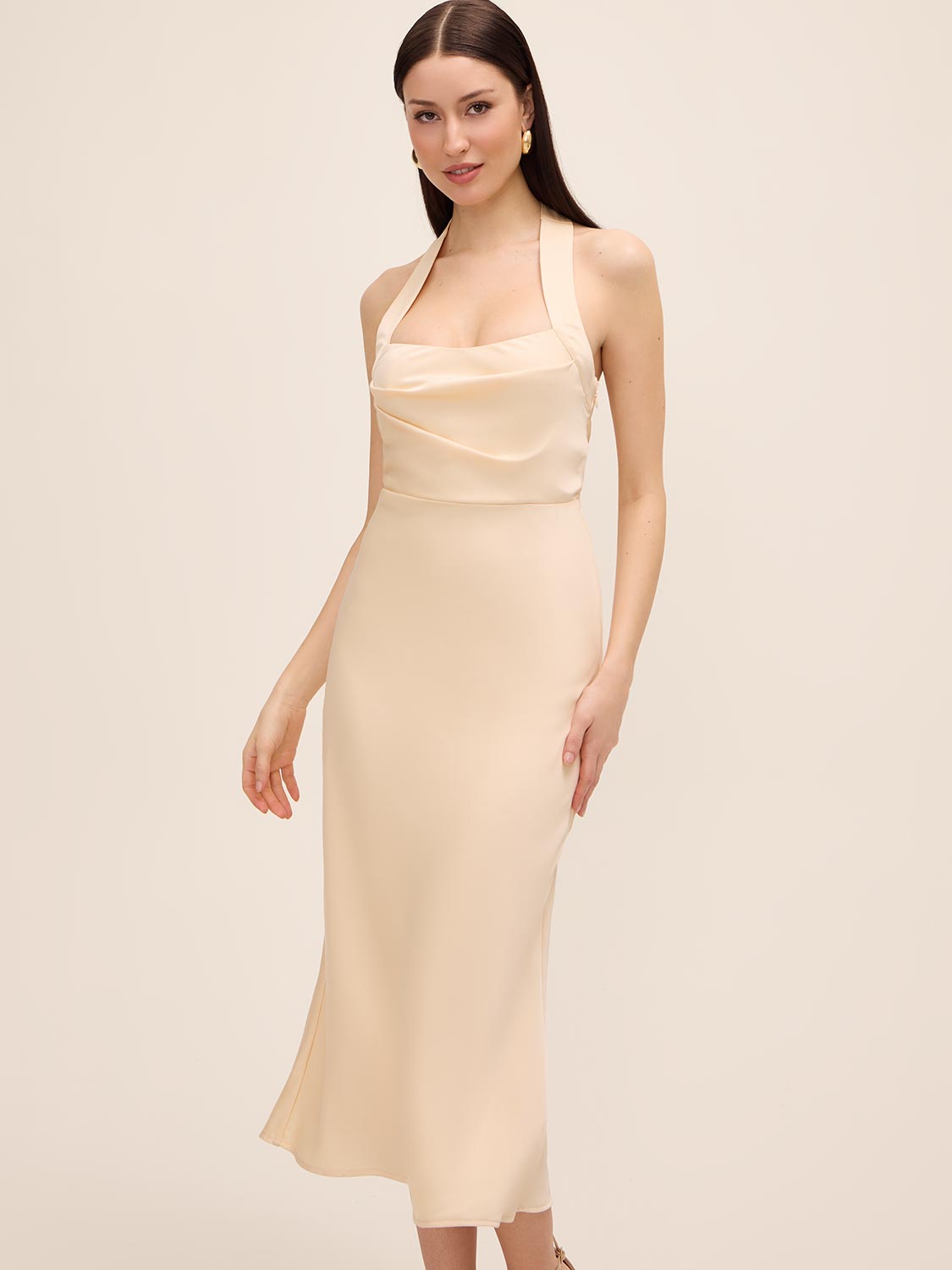sachin and babi light blue dress Satin Halter Neck Dresses