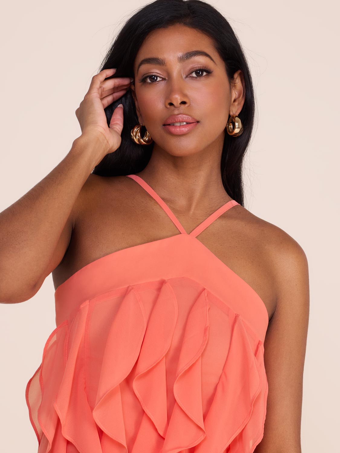 Allover Ruffle Mini Dress - Halter Neck | Le Chateau – Suzy