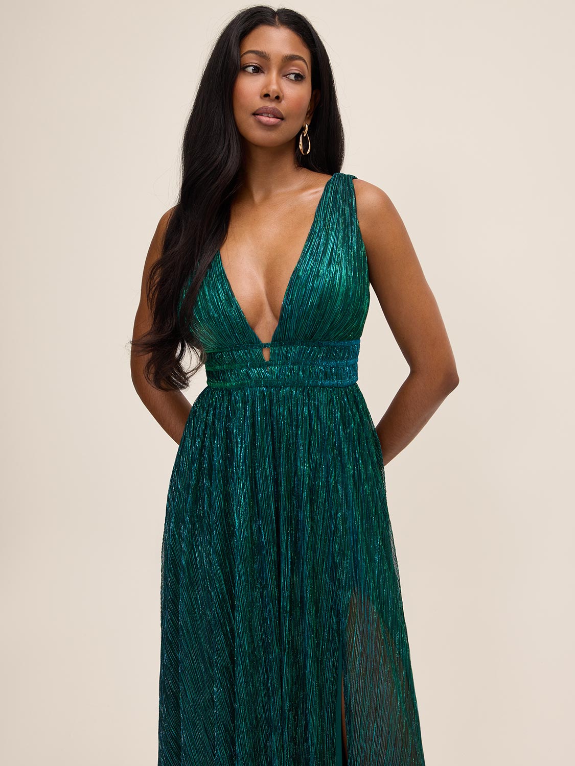 le chateau green dress WARNING: Wearing this dress will cause a scene. Custom-level draping designed to hug every single curve perfectly #fashion #fyp #style #lechateaugh #viral