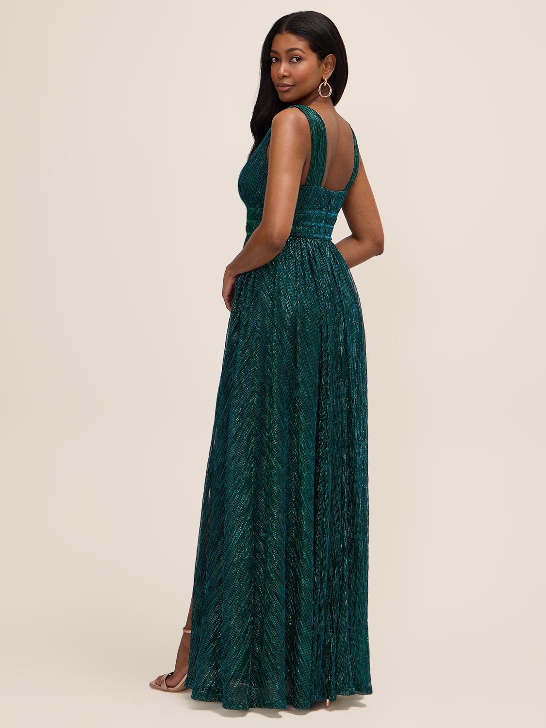 V-Neck Metallic Gown V-Neck Metallic Gown