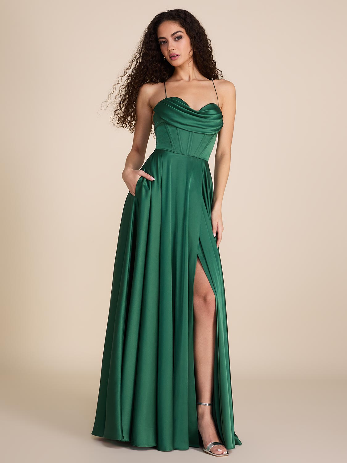 Bustier Satin Gown – Suzy Shier