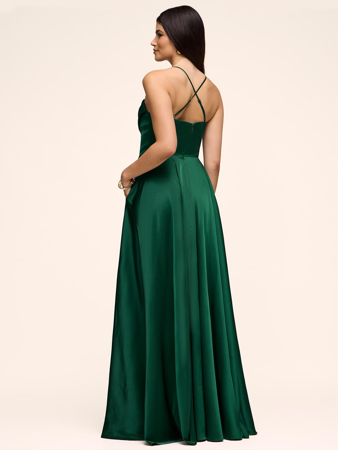 Bustier Satin Gown - Dark Green | Le Chateau Suzy Shier Bustier Satin Gown - Dark Green | Le Chateau Suzy Shier