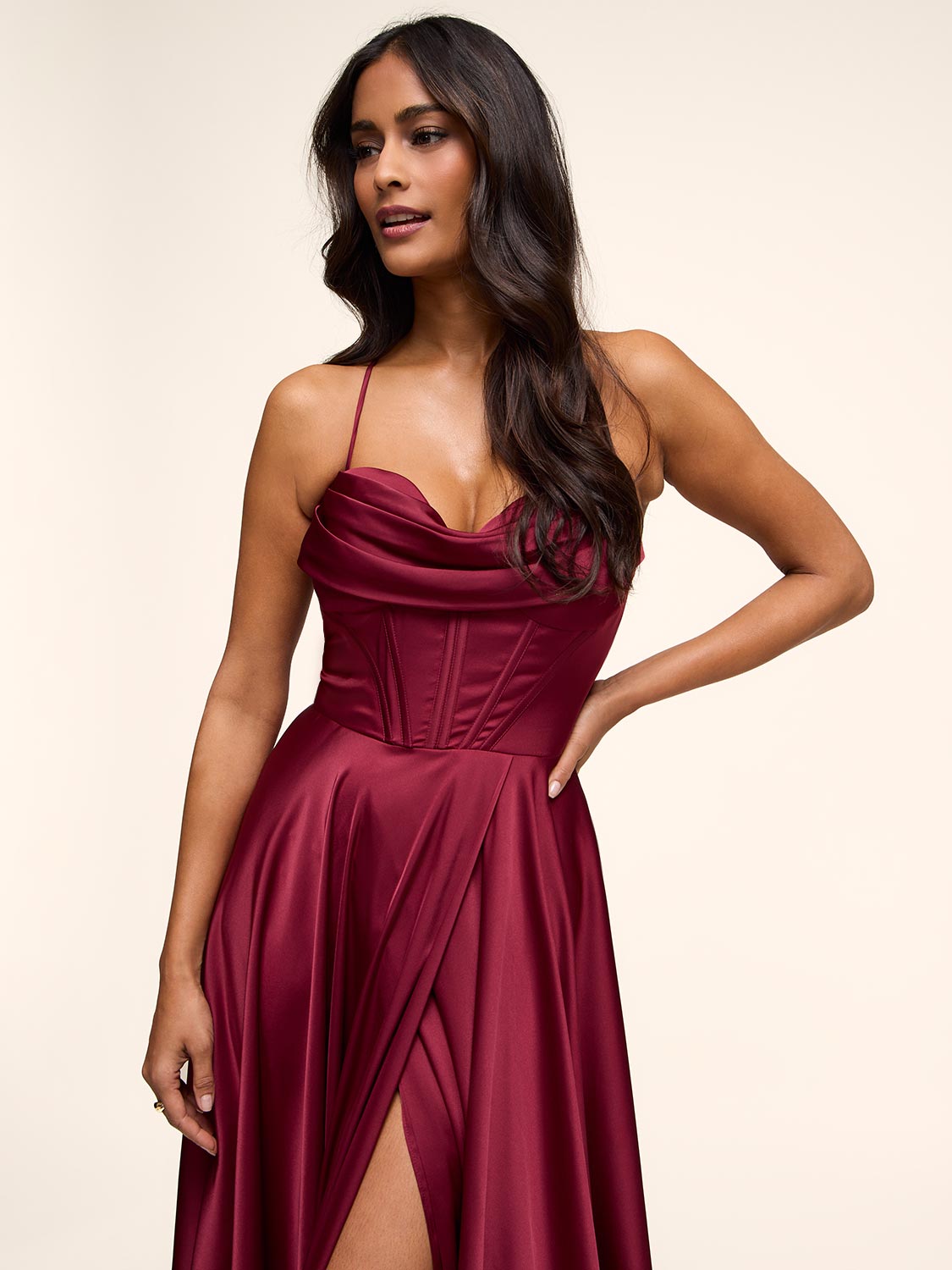 le chateau burgundy dress LaDivine CC489 Burgundy 6 Sale