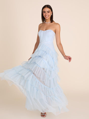 パーティードレス Surrey Strapless Fitted Bustier Gown Bustier Satin Gown | Le Chateau – Suzy Shier