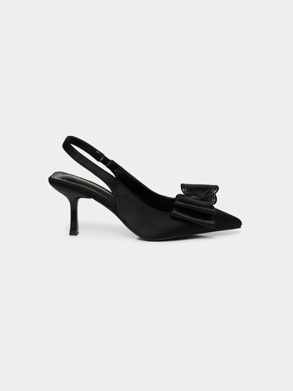 Satin Sling-Back Pump With Bow