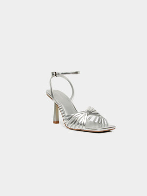 Strappy Metallic High Heel Sandal Silver