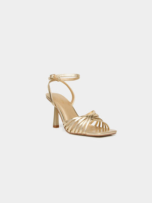 Strappy Metallic High Heel Sandal Gold