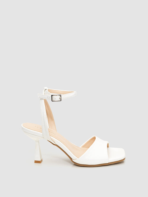 Square Toe Patent Faux-Leather High Heel Sandal