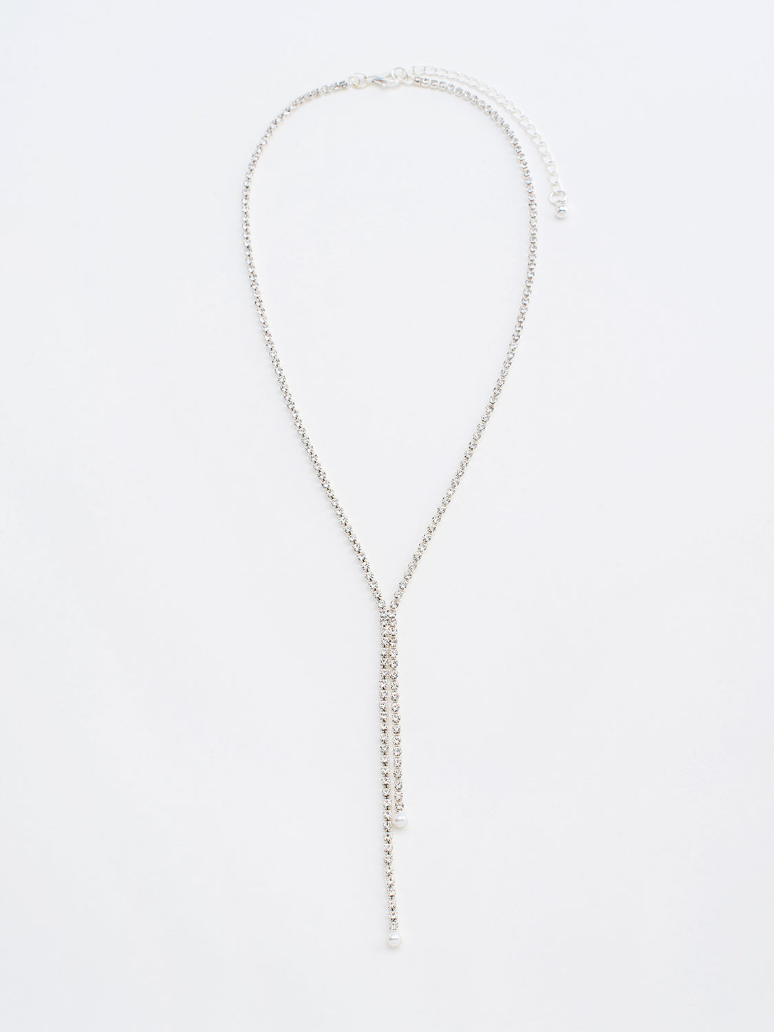 Jewelled Tear Drop Necklace With Pearls