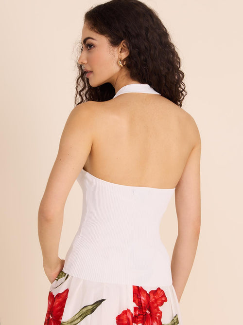 Ribbed Halter Neck Top