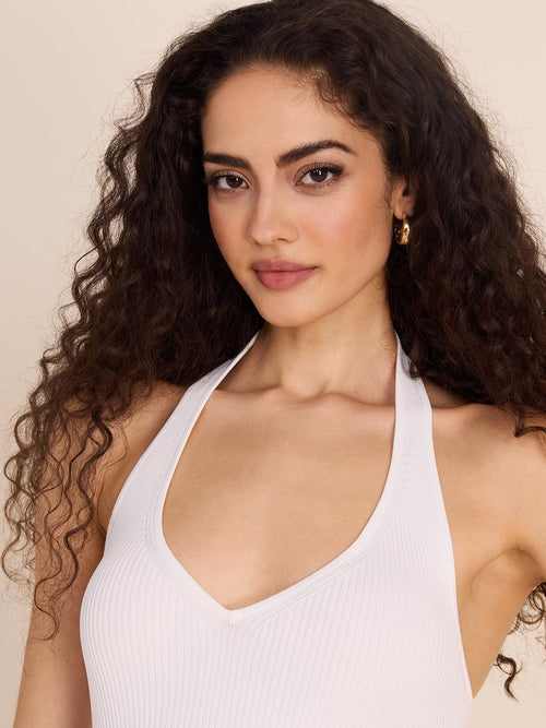Ribbed Halter Neck Top