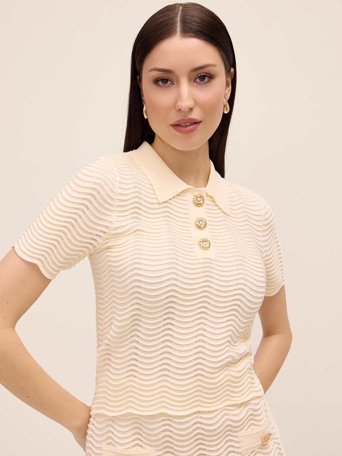 Wavy Ribbed Polo - Butter Yellow | Le Chateau – Suzy Shier