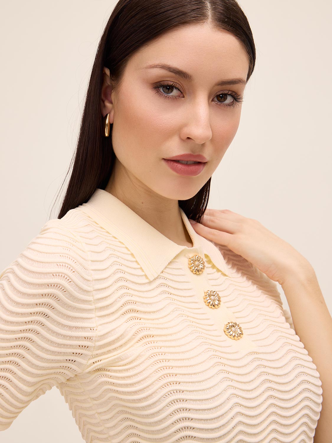 Wavy Ribbed Polo - Butter Yellow | Le Chateau – Suzy Shier