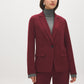 Zinfandel Single-Button Woven Blazer - Woman Wearing Tailored Blazer - Suzy Shier