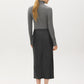 Black Textured Faux Leather Midi Skirt - Back View - Suzy Shier