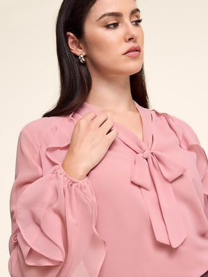 Blouse à manches longues avec volants Withered Rose