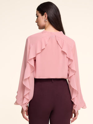 Blouse à manches longues avec volants Withered Rose