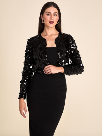 Packed Sequin Cover-Up Black