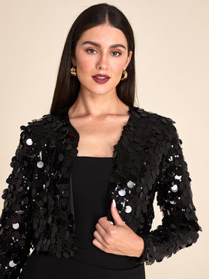 Packed Sequin Cover-Up Black